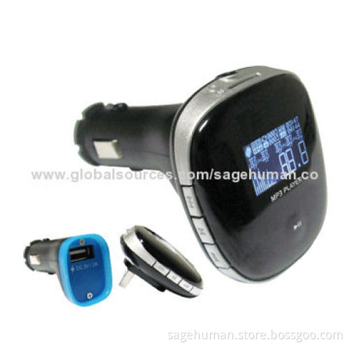 Detachable Car FM Transmitter with MP3 Player, Charger Function and LCD Display Screen